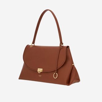 Ferragamo Womens Leather Shoulder Bag Brown Calf