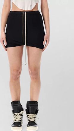 Rick Owens cotton asymmetric draped mini shorts