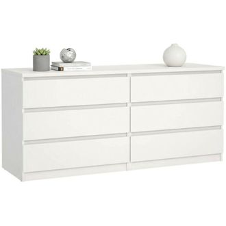 Dmora Credenza Abacadabra, Buffet da soggiorno, Madia da salotto, Dispensa da cucina, 154x50 h70 cm, Bianco - Dmora