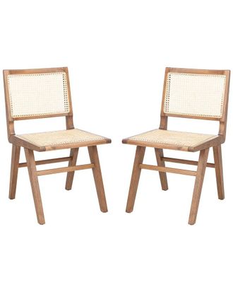 Safavieh Couture Set Of 2 Hattie French Cane Dining Chairs