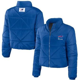 WEAR by Erin Andrews Womens WEAR by Erin Andrews Royal Buffalo Bills Cropped Puffer Full-Zip Jacket at Nordstrom, Size Xx-Large