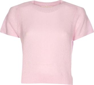 Lisa Yang T-shirt girocollo in maglia - Rosa