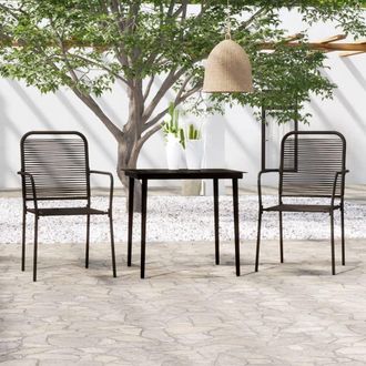 Berkfield Home 3 Piece Garden Dining Set Black