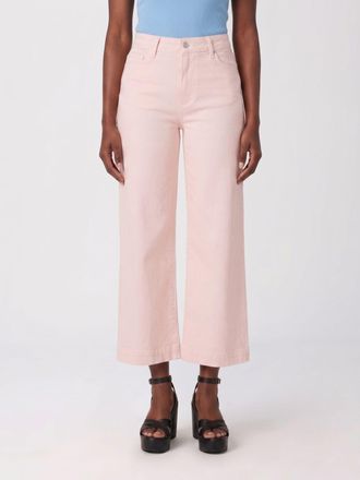 Paige Jeans Anessa a vita alta in denim di cotone con vestibilit&agrave; straight cropped