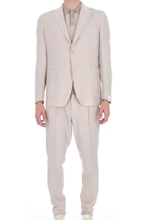 Eleventy Cross-Ply Zegna Fabric Beige Suit