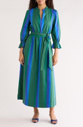 Sugarlips Dolary Stripe Senda Shirtdress in Emerald-Blues at Nordstrom, Size X-Small