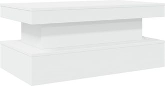 vidaXL Mesa De Centro Con Luces Led Blanco 90x50x40 Cm Vidaxl