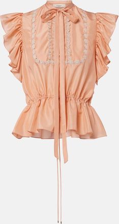 Chlo&eacute; Chlo&eacute; Top de seda adornado con encaje