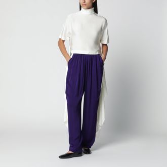 Alaia Asymmetric top in cream viscose cady