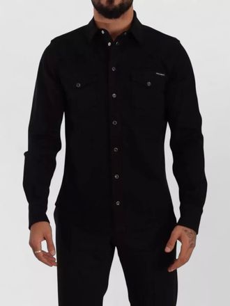 Dolce & Gabbana slim fit stretch denim cotton shirt