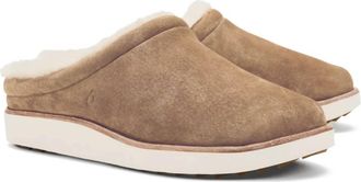 Olukai Womens Mani Leather Mule Slippers In Tan/golden Sand