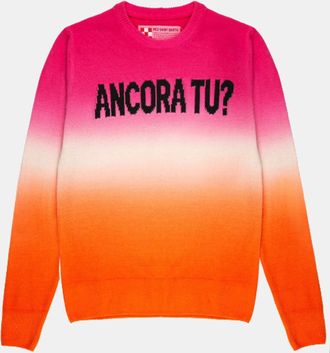 MC2 Saint Barth Fucsia And Orange Degradé Woman Sweater Ancora Tu? Writing