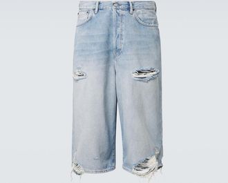 Acne Studios Distressed denim Bermuda shorts