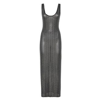 Philipp Plein Lange Jurk - Dames - Maxi kleedjes - Zwart - M - Polyester - Kleedjes