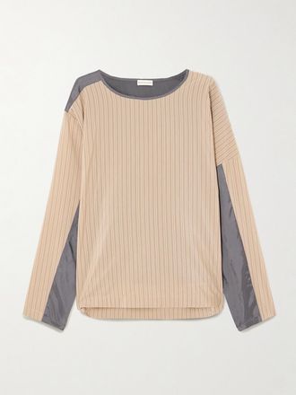 Dries Van Noten Top In Popeline A Righe E Raso A Pannelli - Neutri