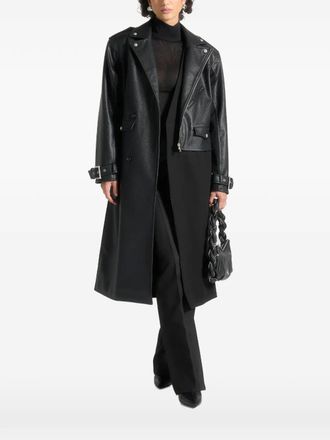 Mani&egrave;re De Voir Aylee belted double-breasted coat - Black