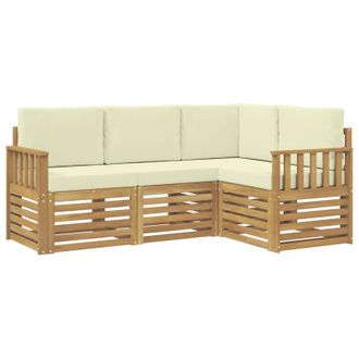 vidaXL Conjunto De Sof&aacute;s De Exterior 4 Pcs Blanco Y Crema Vidaxl