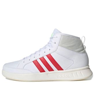 adidas Court80s Mid High Top Casual Skate Shoes Unisex White Red Gray EG8440