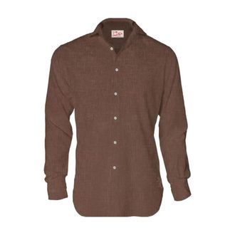 MC2 Saint Barth Pamplona Shirt - Heren - Casual Overhemden - Bruin - M - Linnen - Overhemden