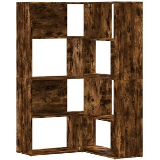 vidaXL Vidaxl - Estanter&iacute;a Esquina 4 Niveles Madera Roble Ahumado 85x85x140 Cm