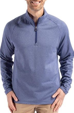 Cutter & Buck Peshastin Fleece Half Zip Pullover in Tour Blue Heather at Nordstrom, Size Xxx-Large