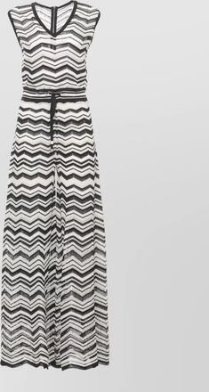 D.exterior sleeveless v-neck geometric lurex jumpsuit