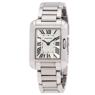Cartier Pre-owned Pre-owned Cartier Tank Anglaise Silver Dial Ladies Watch W5310022