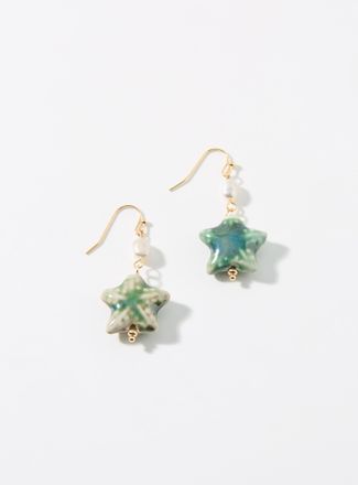 Simons Womens Pearl and starfish earrings