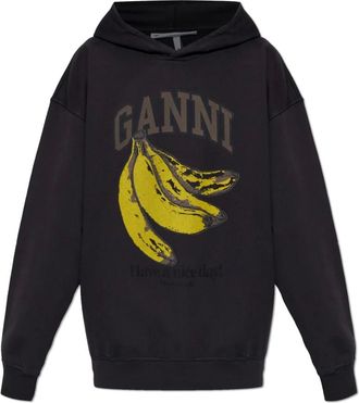 Ganni Dames, Sweatshirts & Hoodies, Zwart, Maat: M Katoen