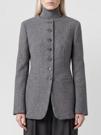 Max Mara cashmere crew-neck long-sleeve single-breasted jacket