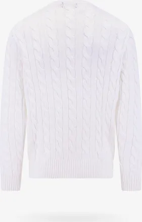 Polo Ralph Lauren Mens Cable-Knit Sweater White Cotton