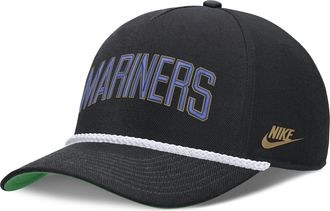 Nike Seattle Mariners Rise Nike Mens MLB Adjustable Hat in Black | NB4508ZES87-D8K