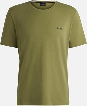 HUGO BOSS Mens BOSS Mix & Match Regular Fit T-Shirt, Medium Green - Tan - Size: 40
