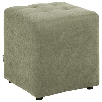 Beliani Reposapi&eacute;s Puf Sala De Estar Moderno Cubo Otomana Tela Verde Kansas