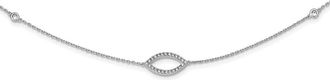 Diamond2Deal Sterling Silver 76 Stone 7 Station Cubic Zirconia Necklace 18
