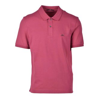 C.P. Company Polo Shirts, male, Pink, Size: L Cotton Elastane Polo Shirt