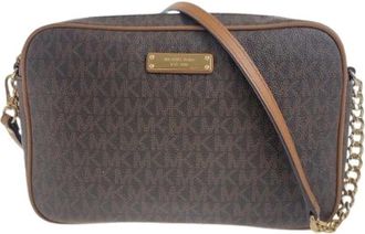 Michael Kors Pre-owned PVC Crossbody Tas - Dames - Vintage Schoudertas - Bruin - ONE Size - Vintage