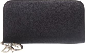 Dior Black Pink Leather Long Wallet (Bi-Fold) (Pre-Owned)