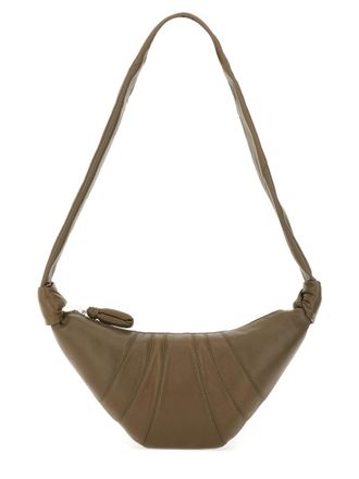 Christophe Lemaire Womens Shoulder Bag Croissant Brown Leather