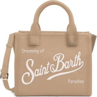 MC2 Saint Barth Tassen, Dames, Beige, ONE Size, Katoen, Vanity Midi Bag