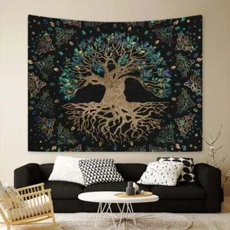 OEM Tapiz De Pared De 130x150cm Con Dise&ntilde;o Del &Aacute;rbol De La Vida Para Decoraci&oacute;n De Naturaleza, Colcha O Manta Para El Hogar, Sala De Estar, Dormitorio O R