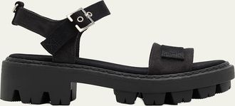 Prada Canvas Platform Sandals