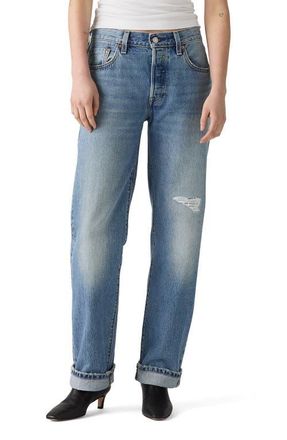 Levi's 501 90s Straight Leg Jeans in Fresh Plan Selvedge at Nordstrom, Size 27 30