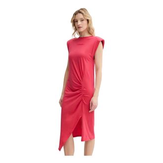 Pinko Pinko - Fitted Midi Jurk - Dames - Jurken - Rood - Maat: XS Katoen
