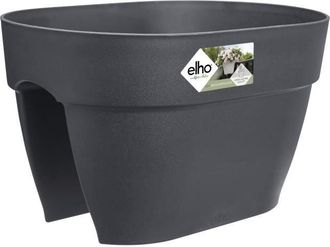 ELHO Maceta - Vibia Campana Flower Bridge 40 - Antracita - Balc&oacute;n Exterior - L 26 X W 39 X H 22 Cm - Elho