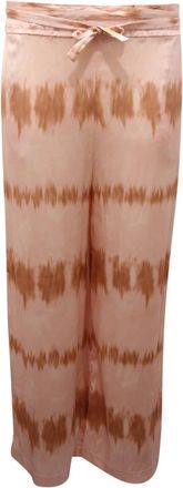 Pinko Satijnen Tie Dye Broek - Dames - Wijde Broeken - Roze - XS - Satijn - Broeken