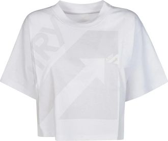 Autry Sportieve Crop T-Shirt - Dames - T-shirts - Wit - M - Tops