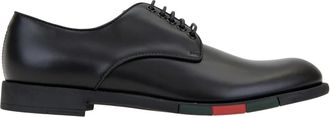 Gucci Leren Veterschoenen - Heren - Nette schoenen - Zwart - 39 EU - Leer - Schoenen