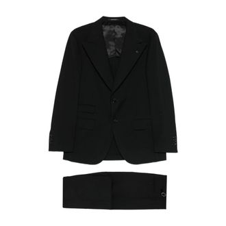 Gabriele Pasini Kostuums, Heren, Zwart, M, Wol, Single-breasted pak