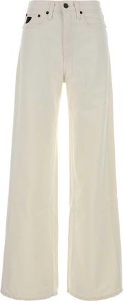 Lois White Denim Skater Loose Wide Leg Jeans